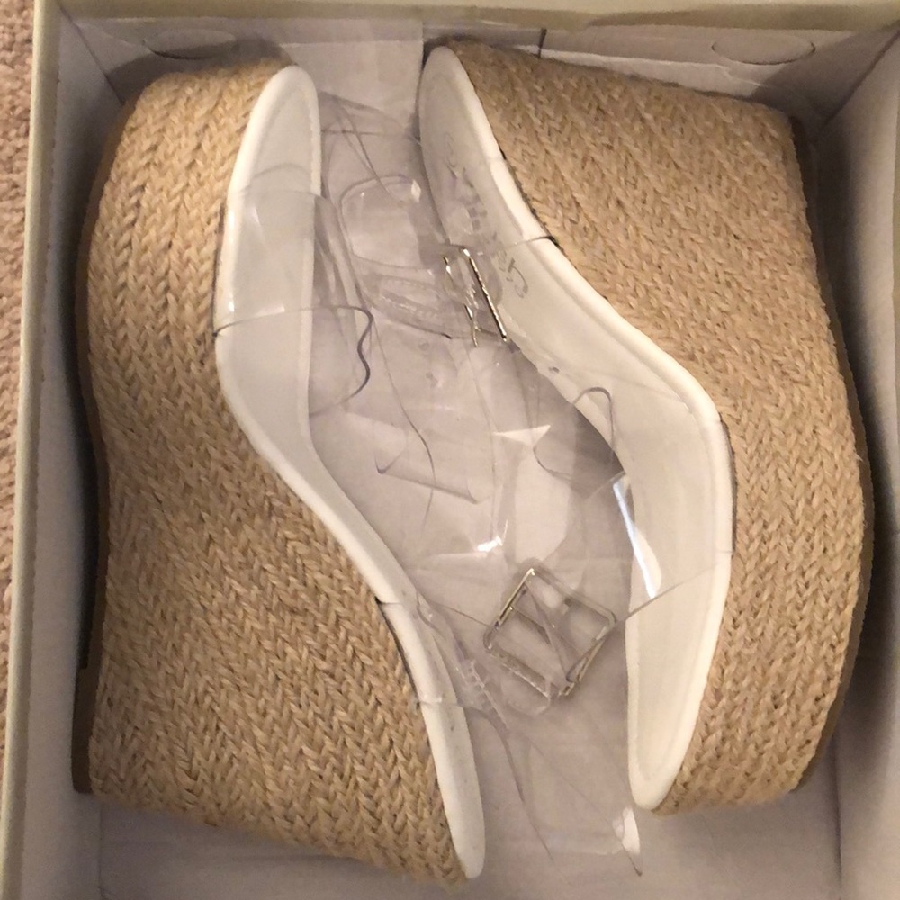 Espadrilles with clear straps wedges